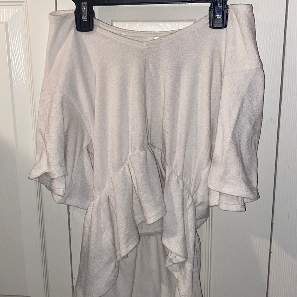 White flowy top